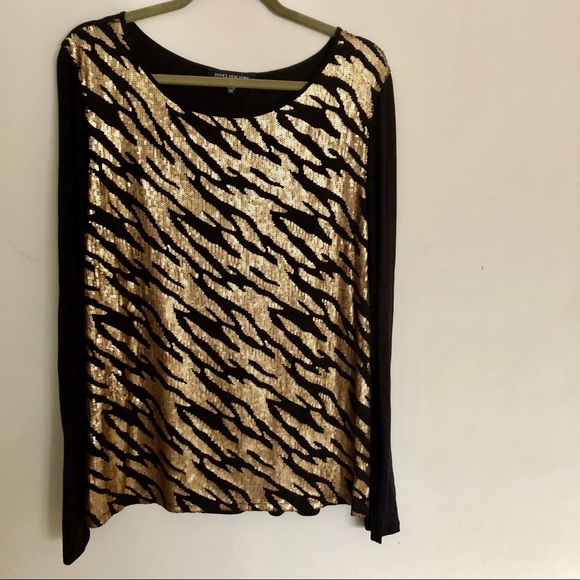 Jones New York Signature XL Sequin Blouse - Picture 1 of 6